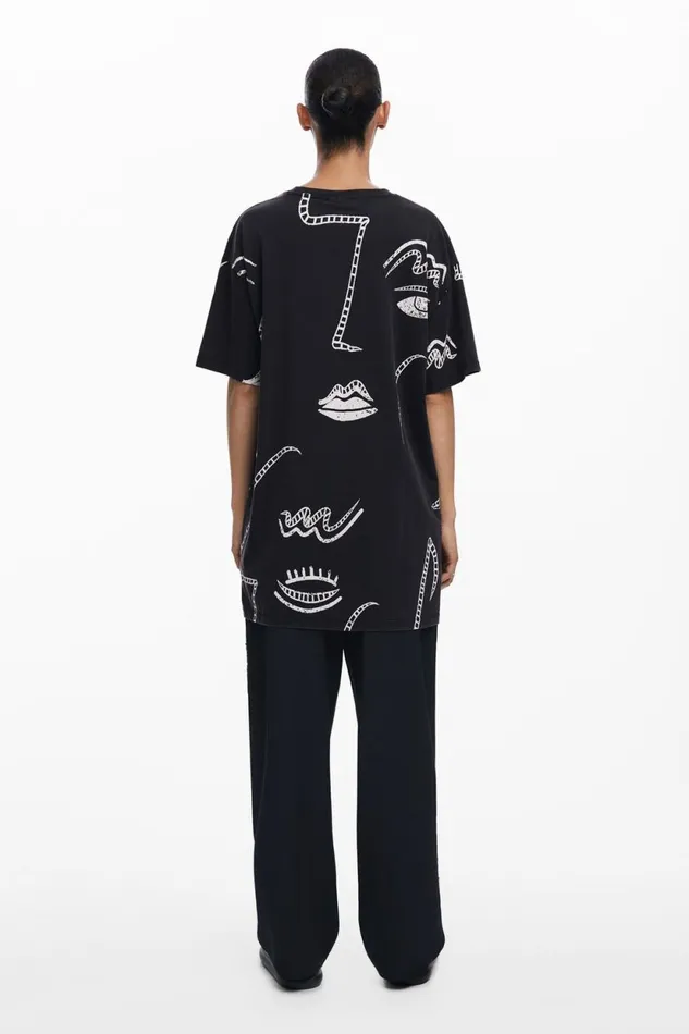 Dresses And Jumpsuits Women Desigual Illustrated Dress Black