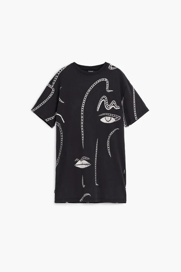 Dresses And Jumpsuits Women Desigual Illustrated Dress Black