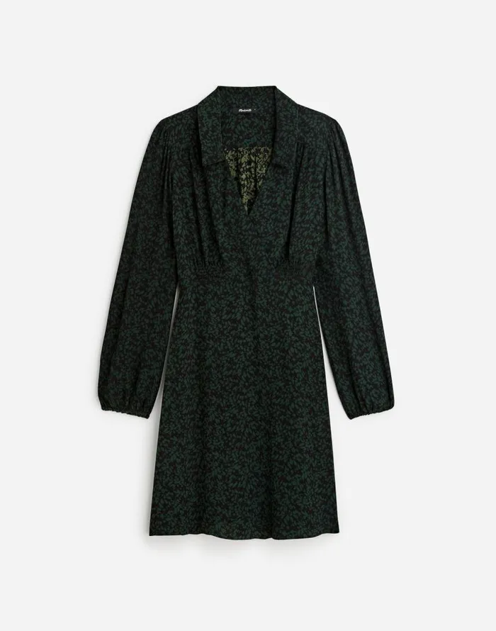 Dresses Women Madewell LongSleeve Mini Shirtdress In Floral Green Print