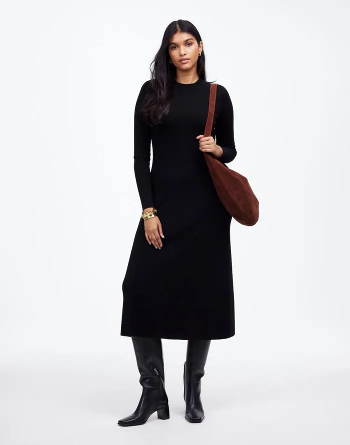 Dresses Women Madewell Merino Wool Sweater Maxi Dress True Black
