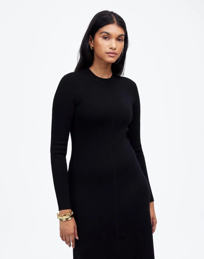 Dresses Women Madewell Merino Wool Sweater Maxi Dress True Black