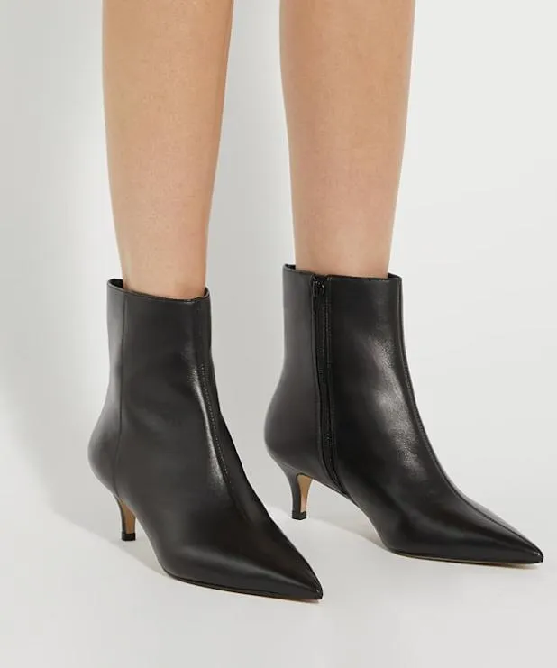 Dune London Ankle Boots Women Pointed Toe Kitten Heel Boots Black