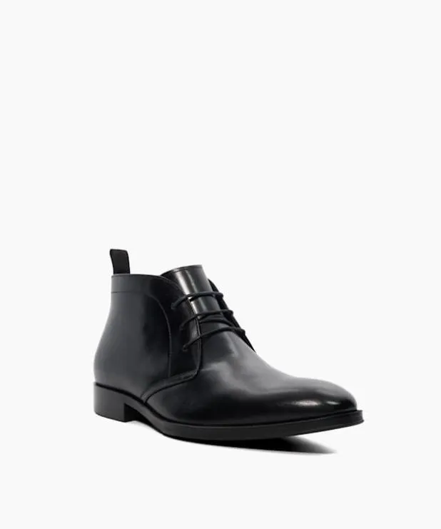 Dune London Black Boots Men Leather Chukka Boots Black