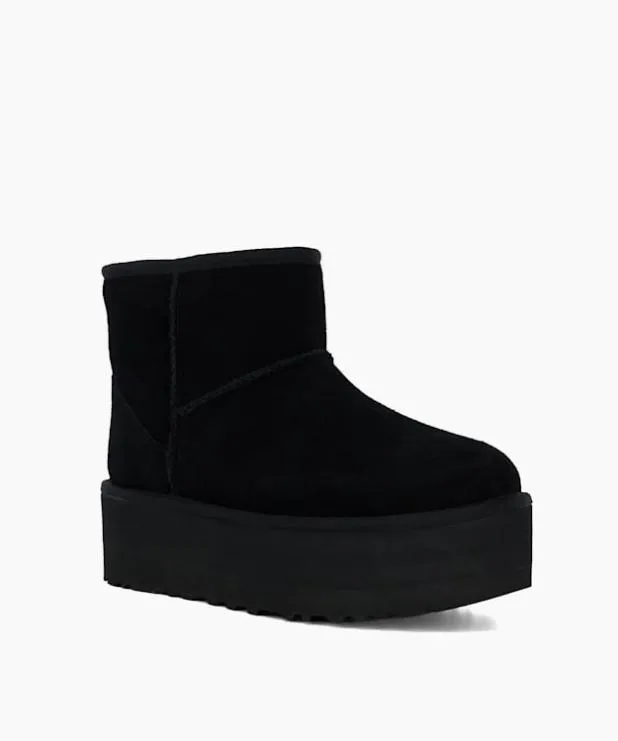 Dune London Black Boots Women UGG Suede Platform Boots Black