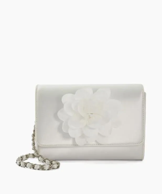 Dune London Clutch Bags Women Corsage Detail Wedding Clutch White