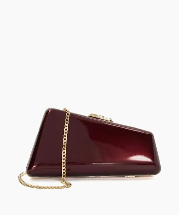Dune London Clutch Bags Women Patent Finish Clutch Bag Red