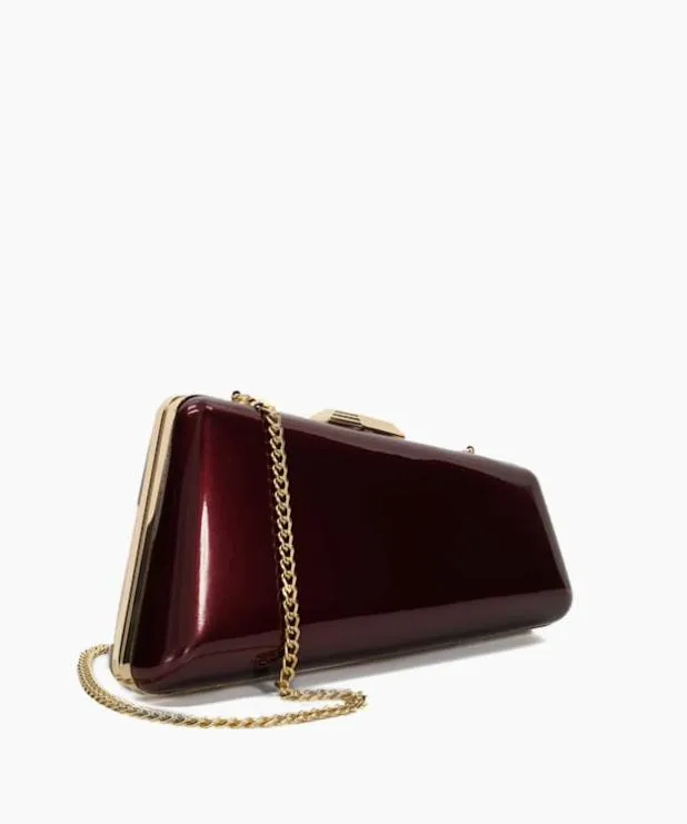 Dune London Clutch Bags Women Patent Finish Clutch Bag Red