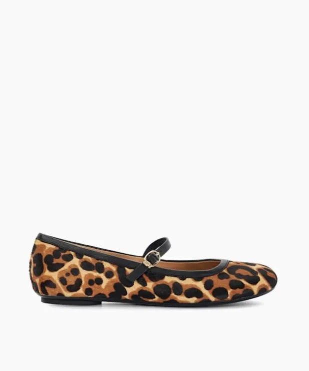 Dune London Flat Shoes Women Mary Jane Ballet Flats Animal