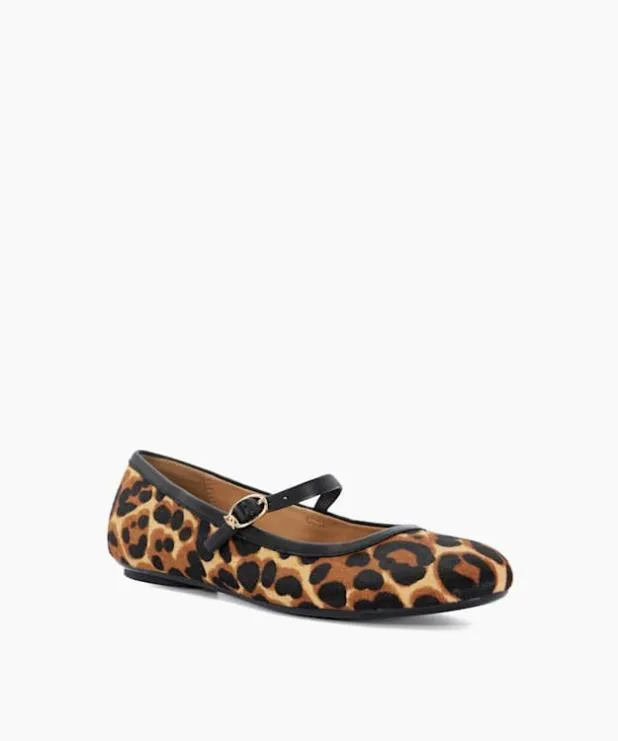 Dune London Flat Shoes Women Mary Jane Ballet Flats Animal