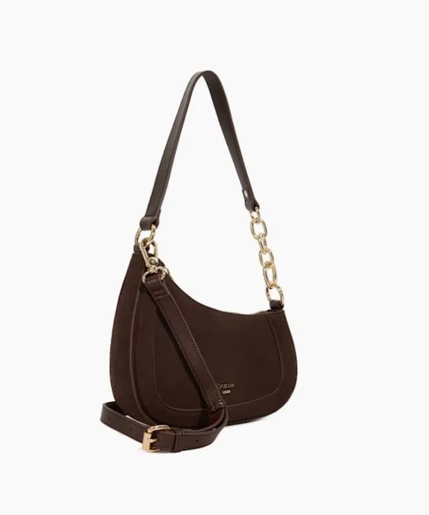 Dune London Handbags Women Asymmetric Chain Detail Shoulder Bag Brown