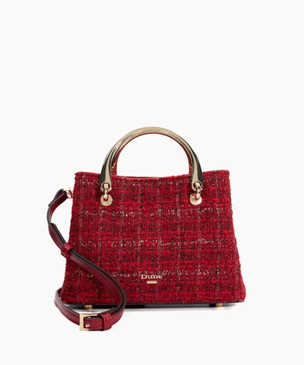 Dune London Handbags Women Boucle Tote Bag Red