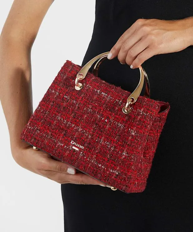 Dune London Handbags Women Boucle Tote Bag Red
