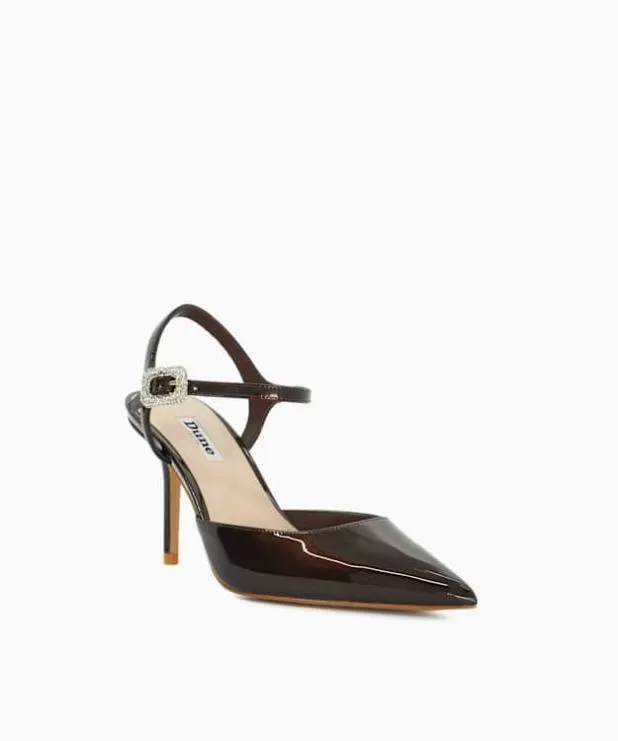 Dune London Heels Women BuckleDetail Heeled Courts Brown Synthetic