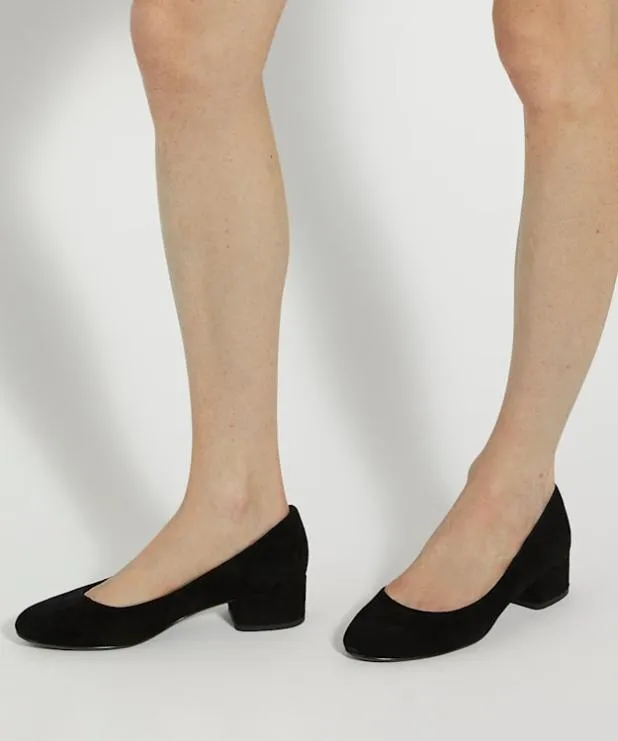 Dune London Heels Women Comfort Suede BlockHeeled Courts Black Suede