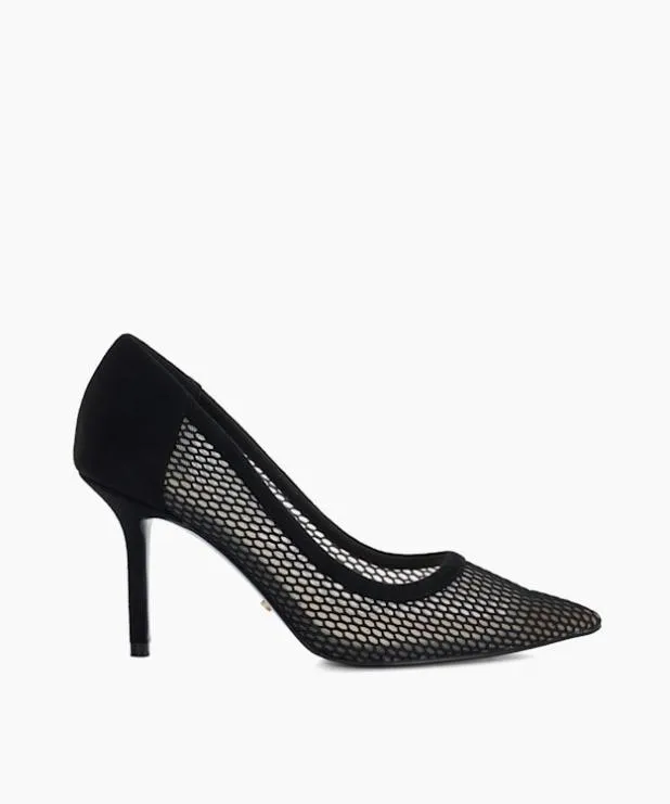 Dune London Heels Women Pointed Toe Mesh Court Shoes Black