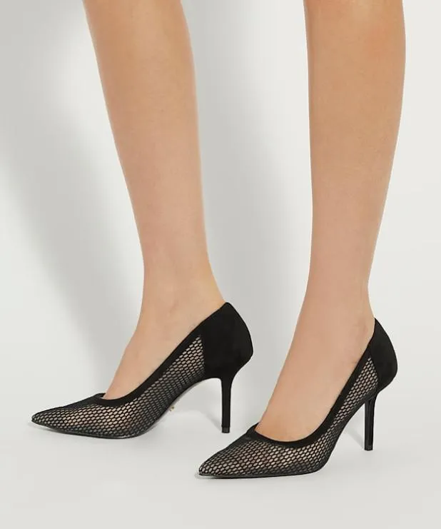 Dune London Heels Women Pointed Toe Mesh Court Shoes Black