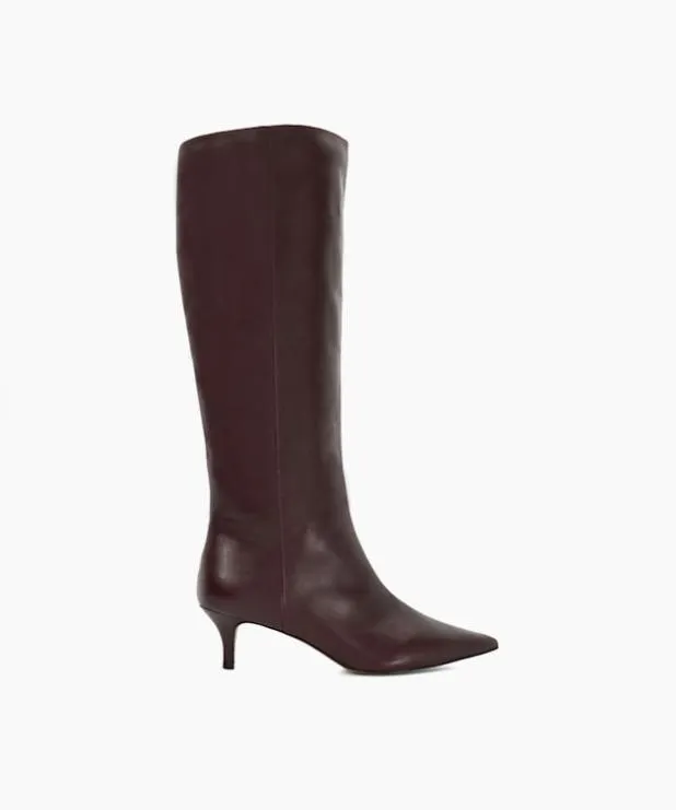 Dune London Knee High Boots Women KittenHeeled KneeHigh Boots Red