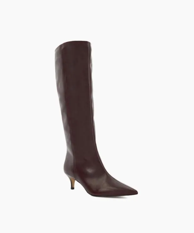 Dune London Knee High Boots Women KittenHeeled KneeHigh Boots Red