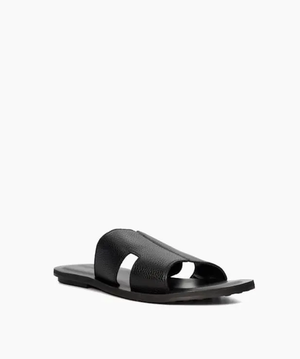 Dune London Leather Sandals Men Flat Leather Sandals Black