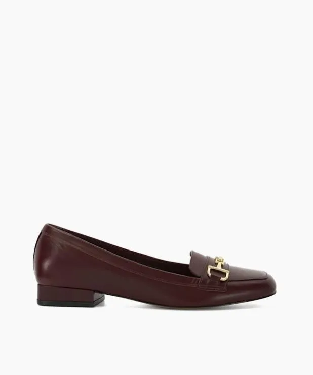 Dune London Loafers Women Branded Snaffle Trim Square Toe Loafer Red