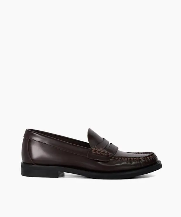 Dune London Loafers Women Leather Penny Loafers Red