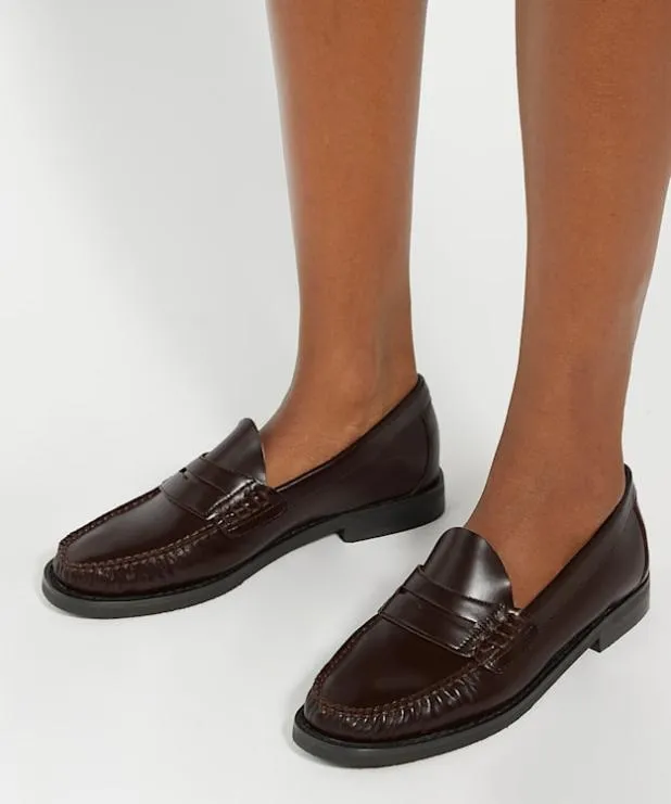 Dune London Loafers Women Leather Penny Loafers Red