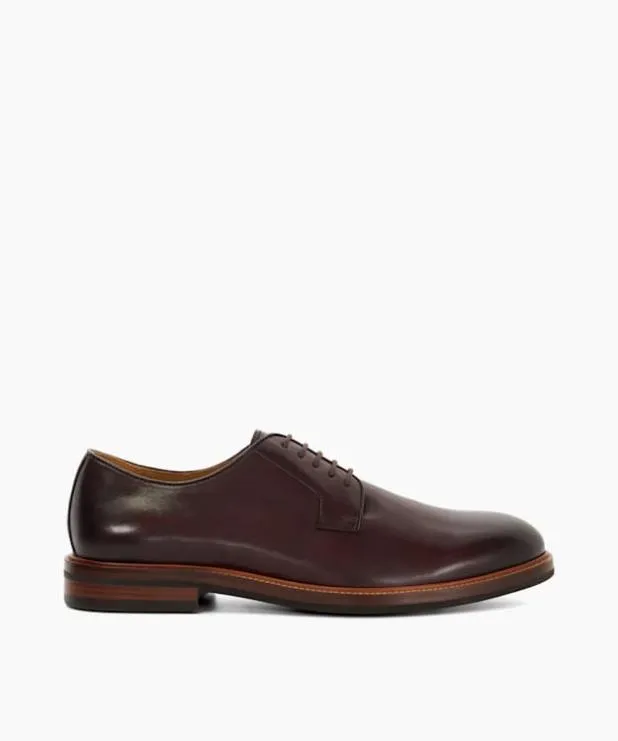 Dune London Smart Shoes Men Contrast Stitch Lace Up Shoe Red