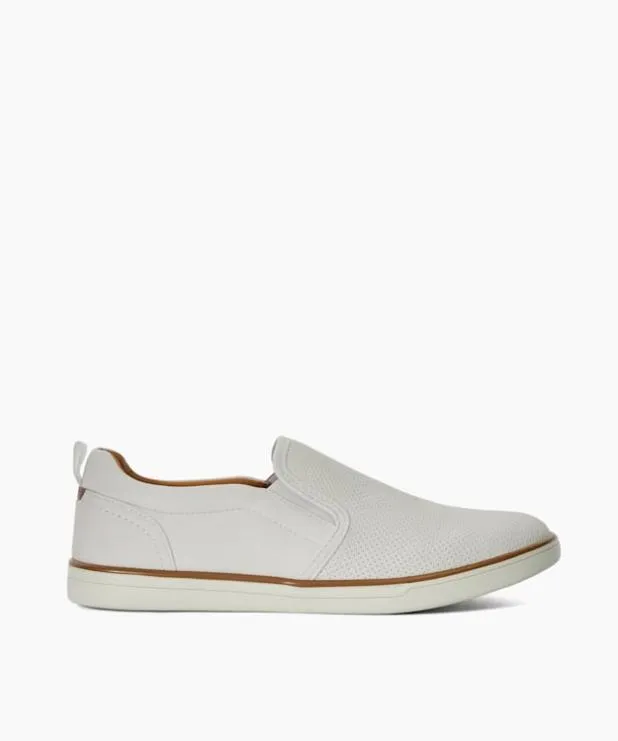 Dune London Trainers Men Perforated Embossed Casual Shoes White