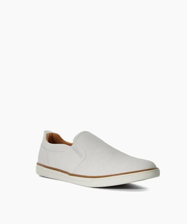 Dune London Trainers Men Perforated Embossed Casual Shoes White