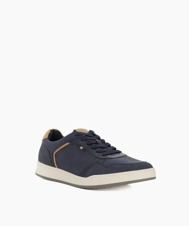 Dune London Trainers Men Stitch Detail Lace Up Trainers Blue