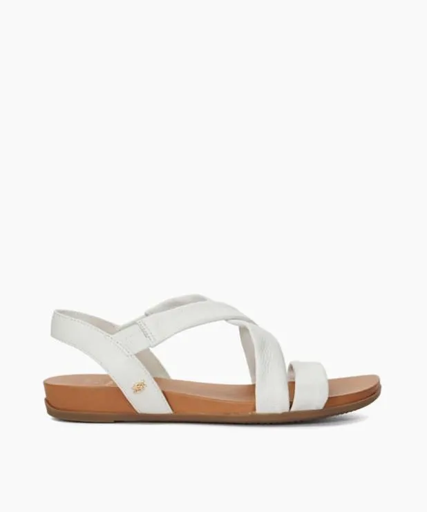 Dune London White Sandals Women Flat Leather Sandals White