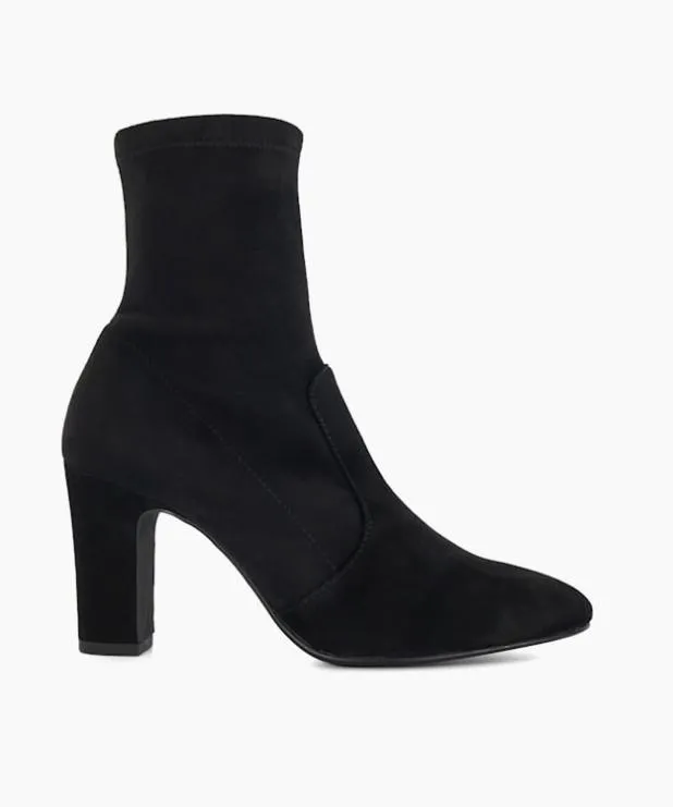 Dune London Wide Fit Boots Women Wide Fit Almond Toe Sock Boots Black