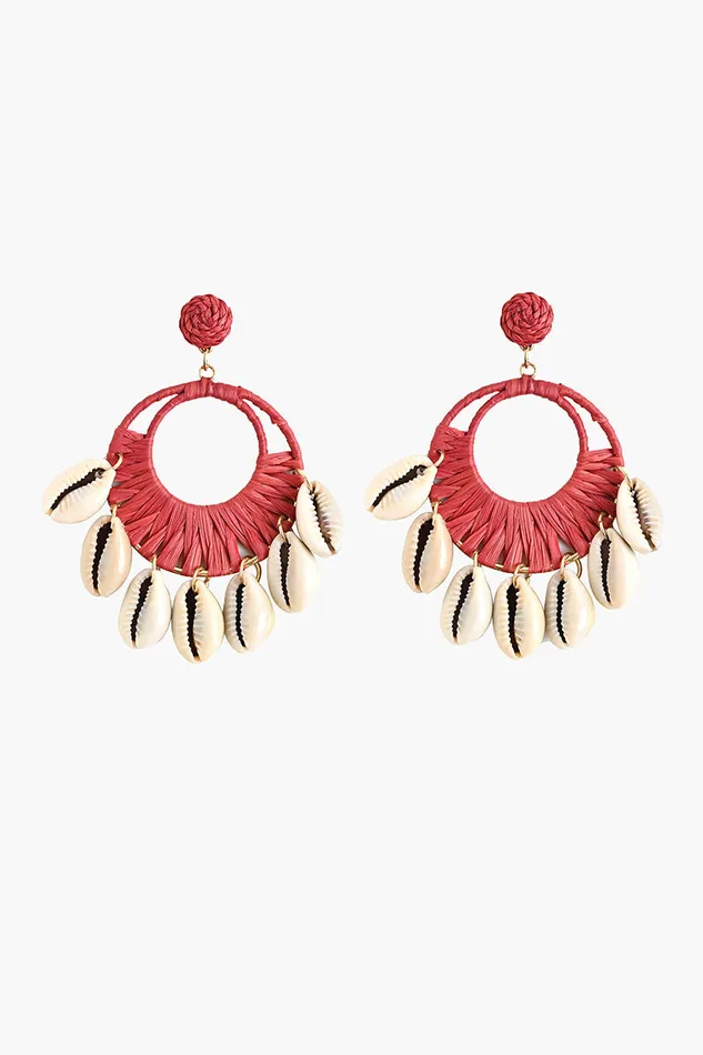 Earrings Coral Seashell Hoop Earrings America and Beyond Women