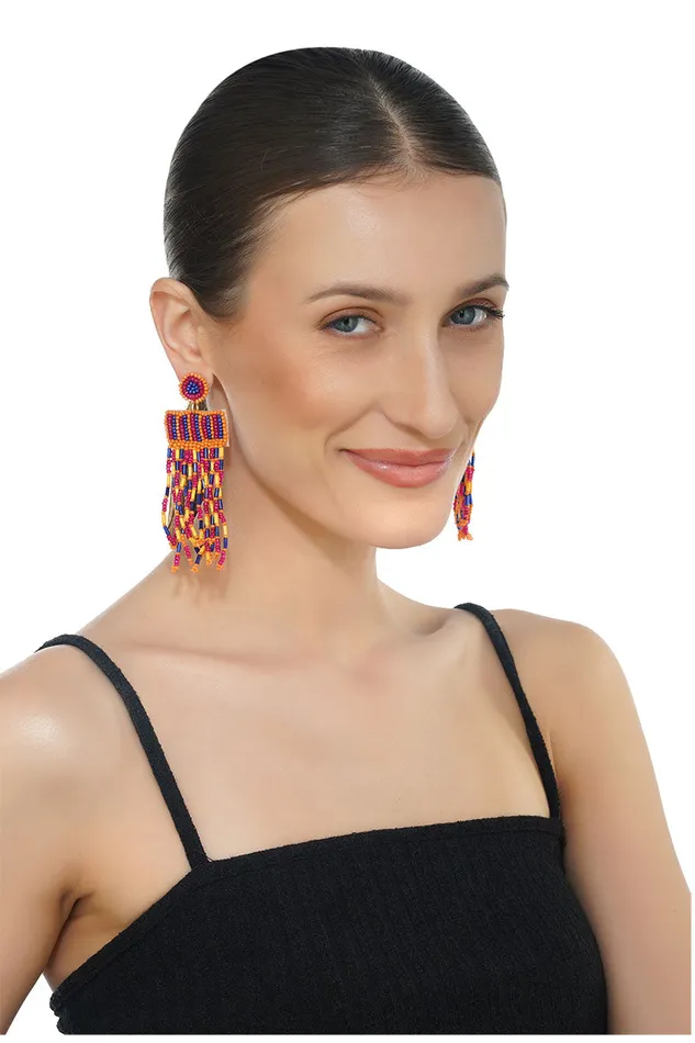 Earrings Women Shakira Multi Color Beaded Earring America and Beyond