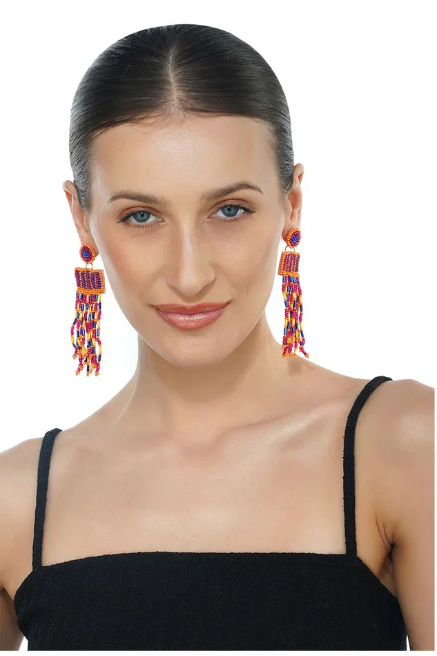 Earrings Women Shakira Multi Color Beaded Earring America and Beyond