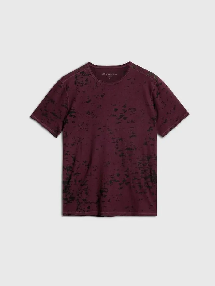 EDEN BURNOUT CREW Dark Plum Men John Varvatos TShirts