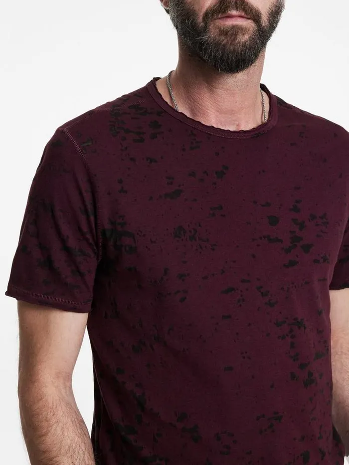 EDEN BURNOUT CREW Dark Plum Men John Varvatos TShirts