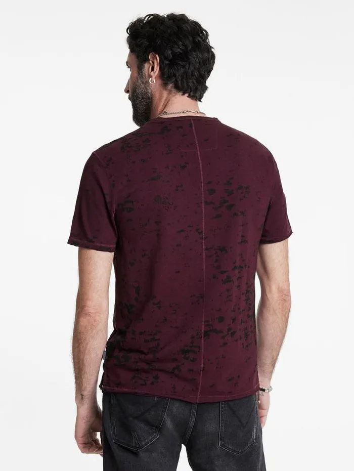 EDEN BURNOUT CREW Dark Plum Men John Varvatos TShirts