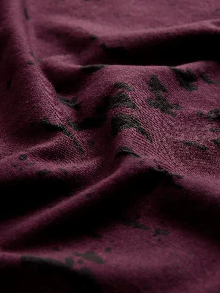 EDEN BURNOUT CREW Dark Plum Men John Varvatos TShirts