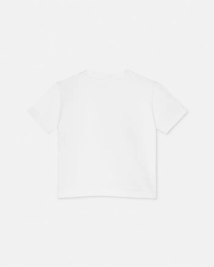 Embroidered Medusa Baby TShirt Whiteprint Children Versace Clothing