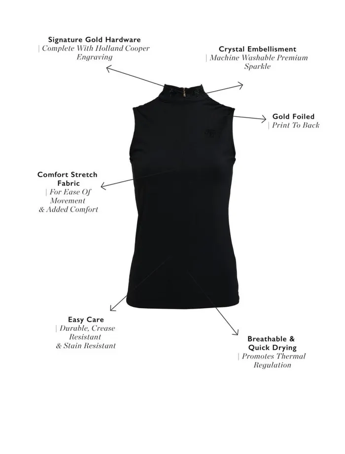 Equestrian Base Layers Holland Cooper Crystal Sleeveless Base Layer Black Equestrian Base Layers Holland Cooper Crystal Sleeveless Base Layer Black