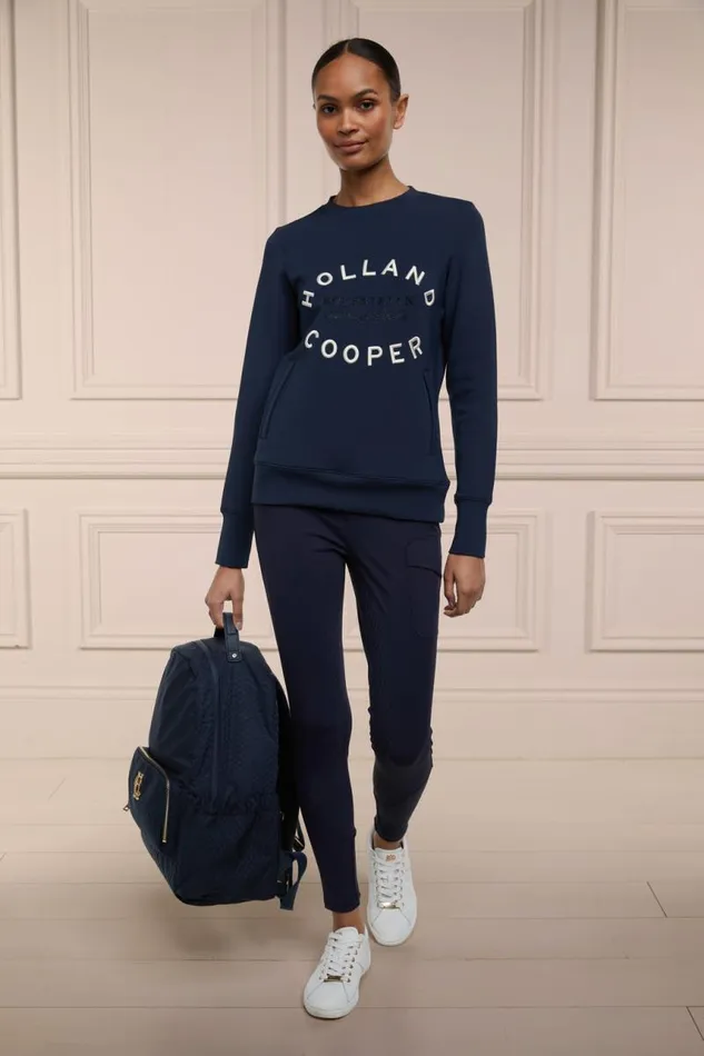 Equestrian Hoodies and Sweatshirts Holland Cooper Crystal Crew Neck Sweat Ink Navy Equestrian Hoodies and Sweatshirts Holland Cooper Crystal Crew Neck Sweat Ink Navy