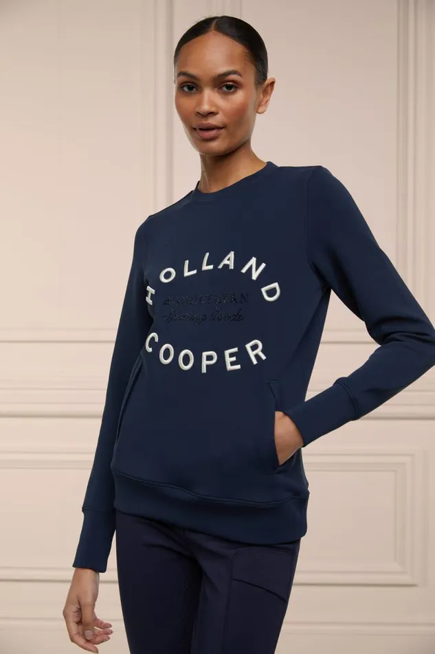 Equestrian Hoodies and Sweatshirts Holland Cooper Crystal Crew Neck Sweat Ink Navy Equestrian Hoodies and Sweatshirts Holland Cooper Crystal Crew Neck Sweat Ink Navy