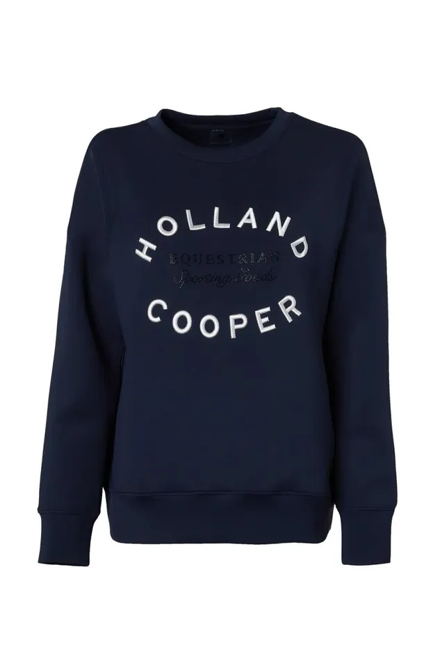 Equestrian Hoodies and Sweatshirts Holland Cooper Crystal Crew Neck Sweat Ink Navy Equestrian Hoodies and Sweatshirts Holland Cooper Crystal Crew Neck Sweat Ink Navy