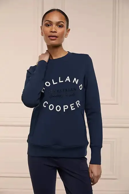 Equestrian Hoodies and Sweatshirts Holland Cooper Crystal Crew Neck Sweat Ink Navy Equestrian Hoodies and Sweatshirts Holland Cooper Crystal Crew Neck Sweat Ink Navy