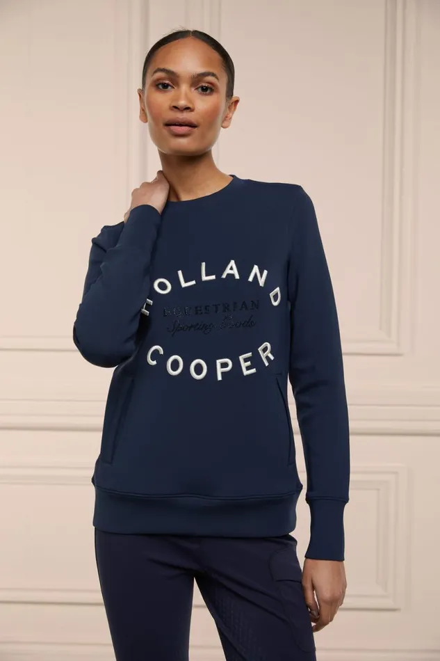 Equestrian Hoodies and Sweatshirts Holland Cooper Crystal Crew Neck Sweat Ink Navy Equestrian Hoodies and Sweatshirts Holland Cooper Crystal Crew Neck Sweat Ink Navy
