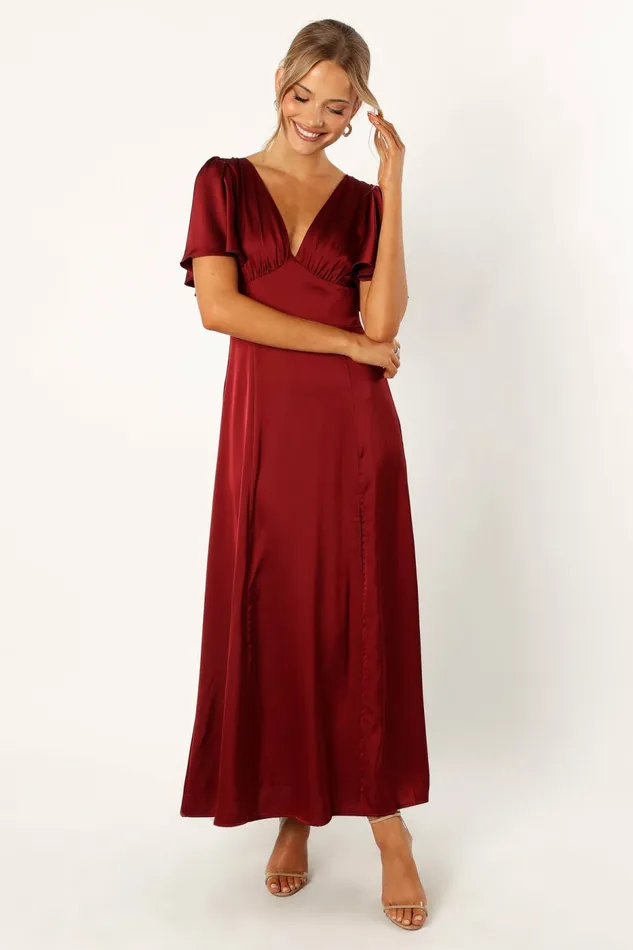 Event Dresses Women Casper Maxi Dress Wine Petal and Pup