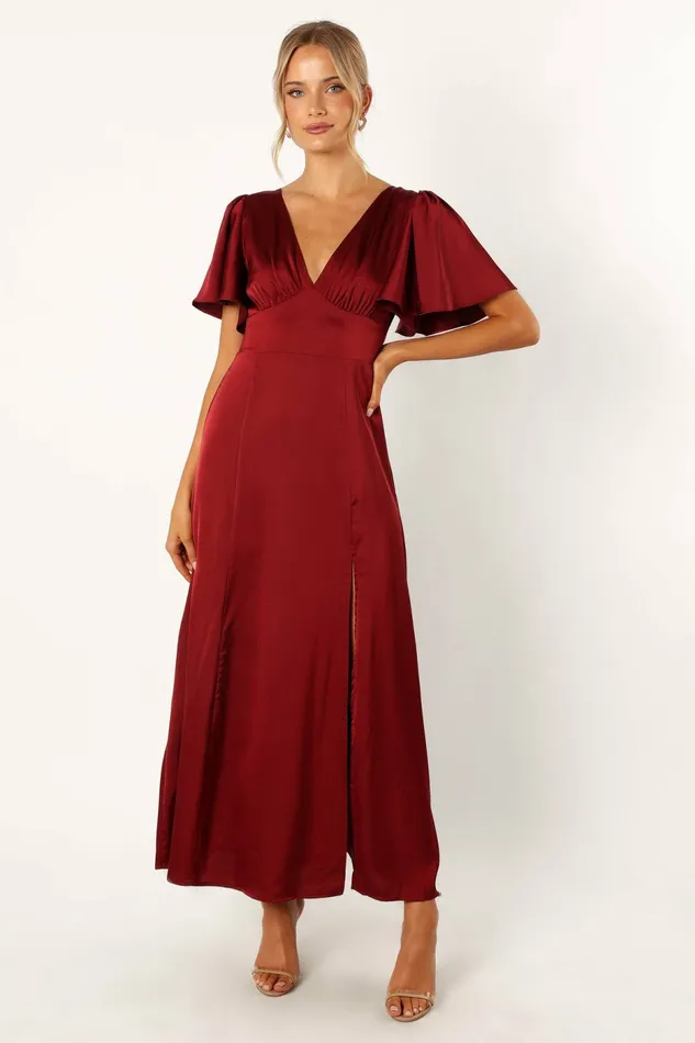 Event Dresses Women Casper Maxi Dress Wine Petal and Pup