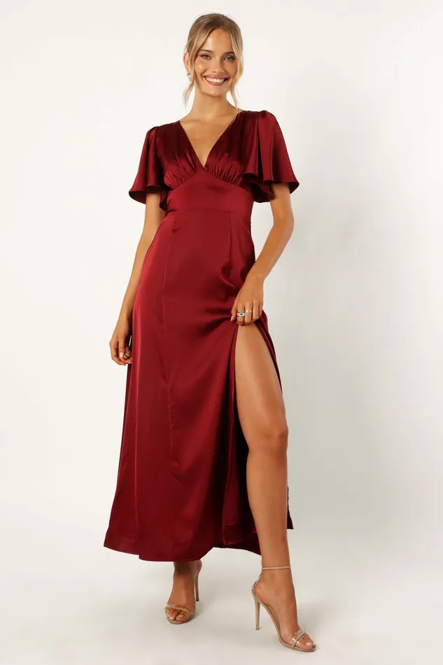 Event Dresses Women Casper Maxi Dress Wine Petal and Pup
