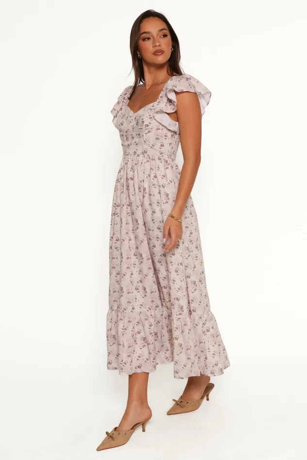 Fall Dresses Petal and Pup Women Myles Maxi Dress Beige Floral